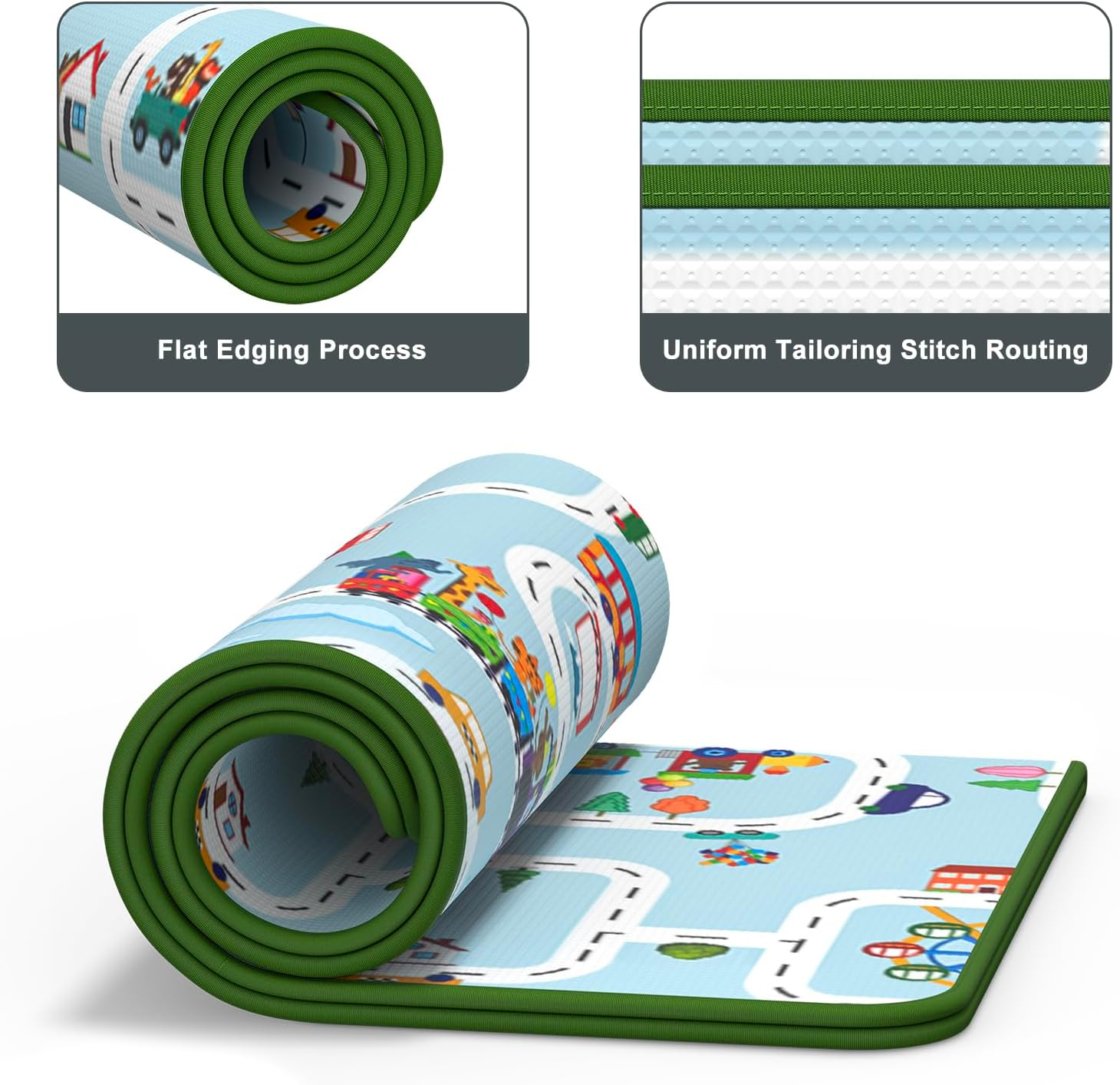 VANCLE Baby Play Mat, 127Cm X 127Cm Playmat, Folding Portable Waterproof Double-Sided Crawling Mat for Infants and Toddlers image number 2