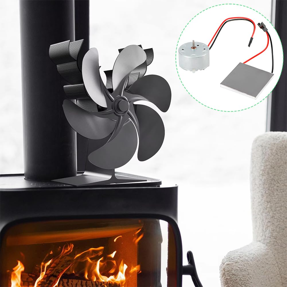 Joyzan Fireplace Fan Accessories Motor, Heat Powered Stove Fan Motor Stable Firm Fireplace Fan Part Professional Electric Generator Motor Set for Wood Log Burner image number 4