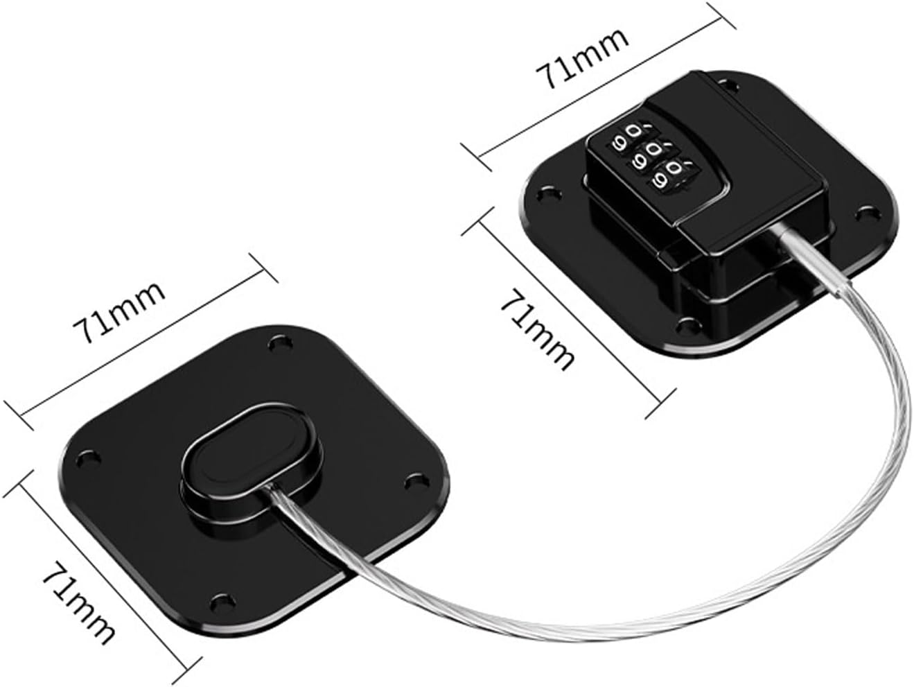 JANGJANG Fridge Lock and Drawer Lock, Heavy Duty Combination Lock for Cabinets and Refrigerators, Easy Install No Keys Needed, Child Safety Kitchen and Home Security Lock,(Black-1Pack)