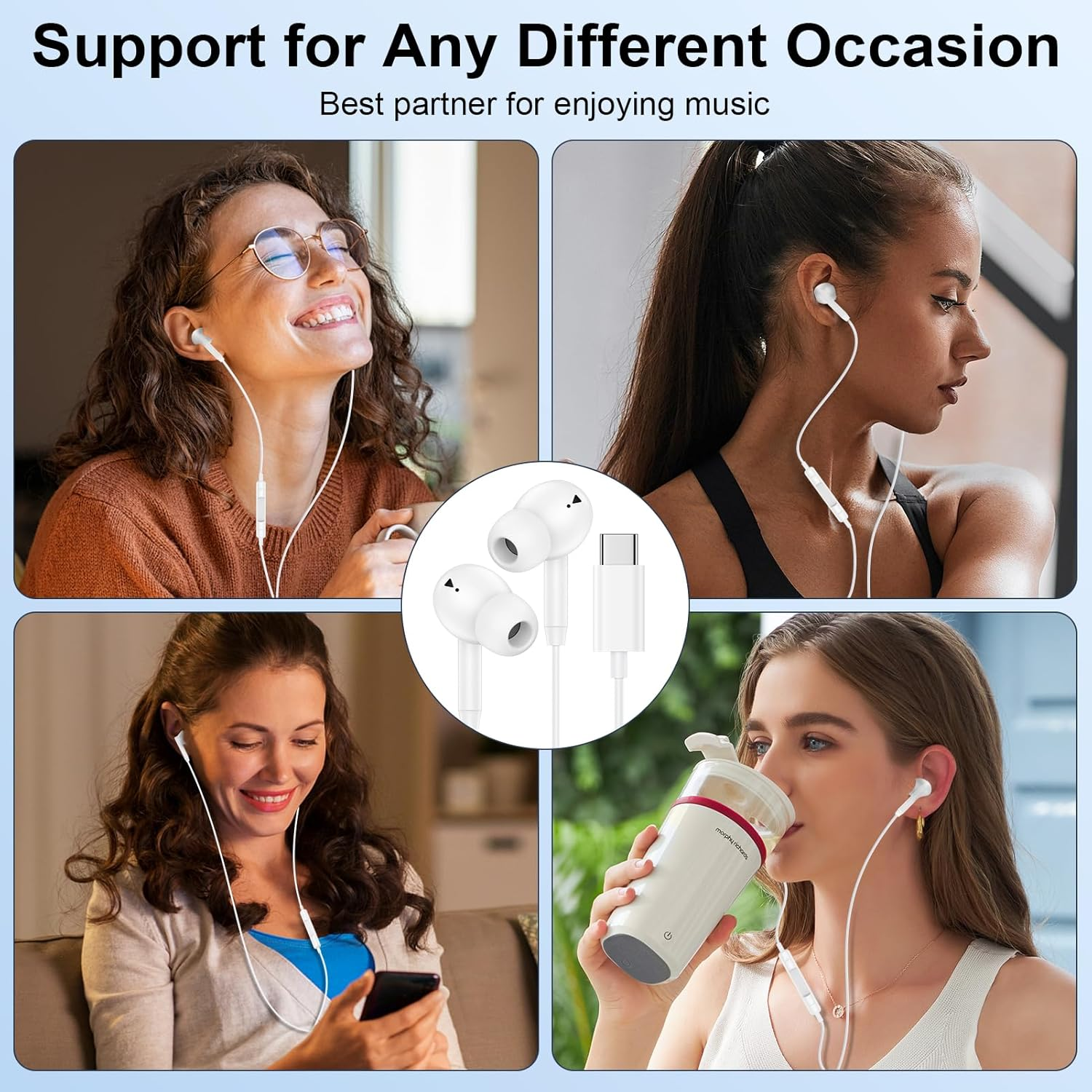 Sidpro USB C Wired Headphone image number 2