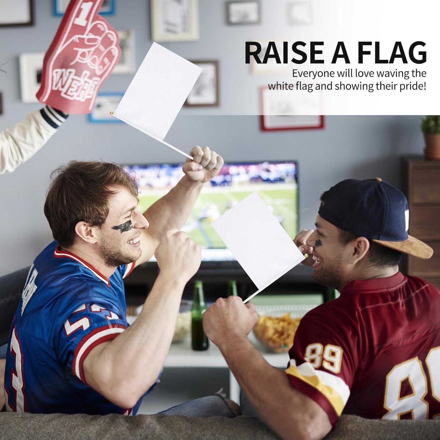 100 Pack Sublimation Flags Blank, White Flag Blank Flag Small Flags on Sticks, Blank Flags to Decorate Make Your Own Flag, Sublimation Garden Flag Blank for DIY (White) image number 6