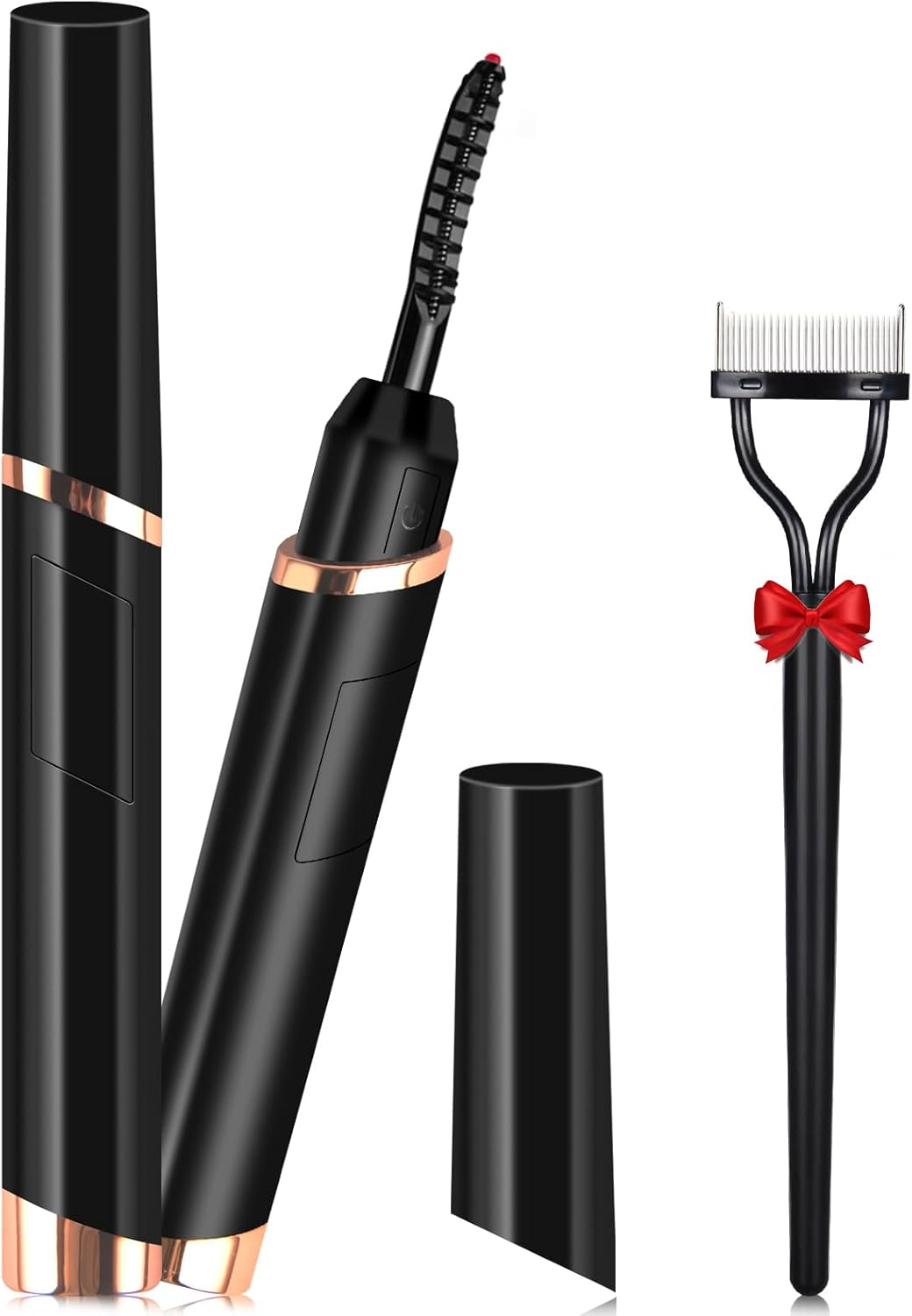 Heated Eyelash Curler, Rechargeable Electric Eyelash Curlers, Portable Lash Curler with Eyelash Comb for Eye Lash Quick Natural Curling and Long Lasting -3 Temperature Gear (2020 NEW Version)