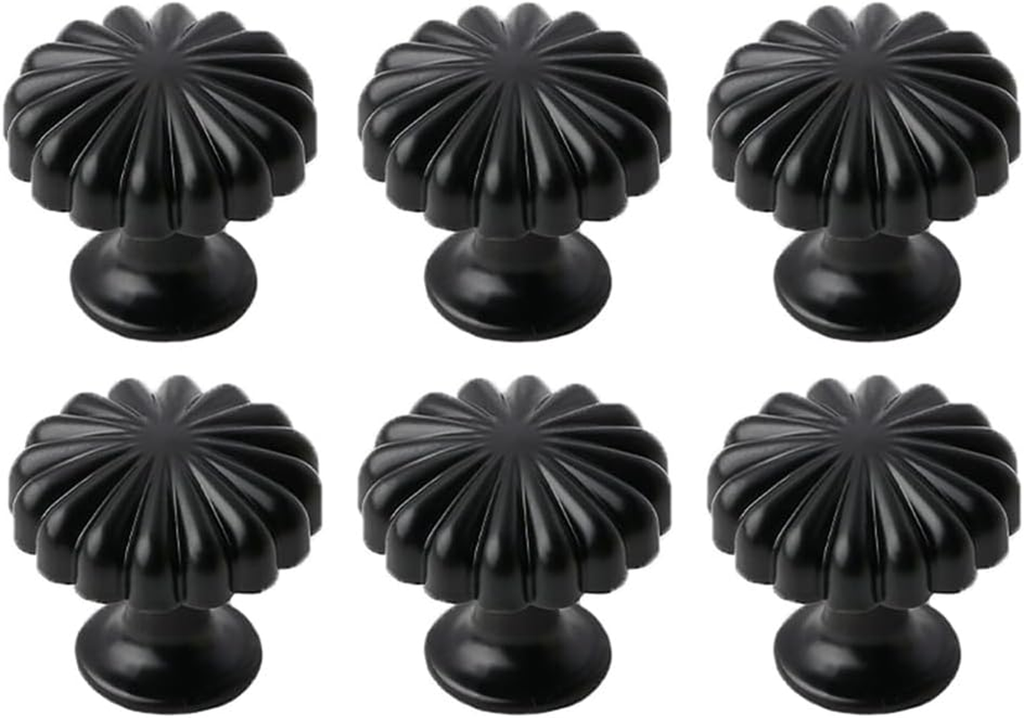 10 Pack Gold Cabinet Knobs 1.18" Brushed Gold Drawer Knobs Zinc Alloy Single Hole Pulls for Dresser 30Mm Flower Cupboard Handles for Kitchen Wardrobe Bathroom Hardware