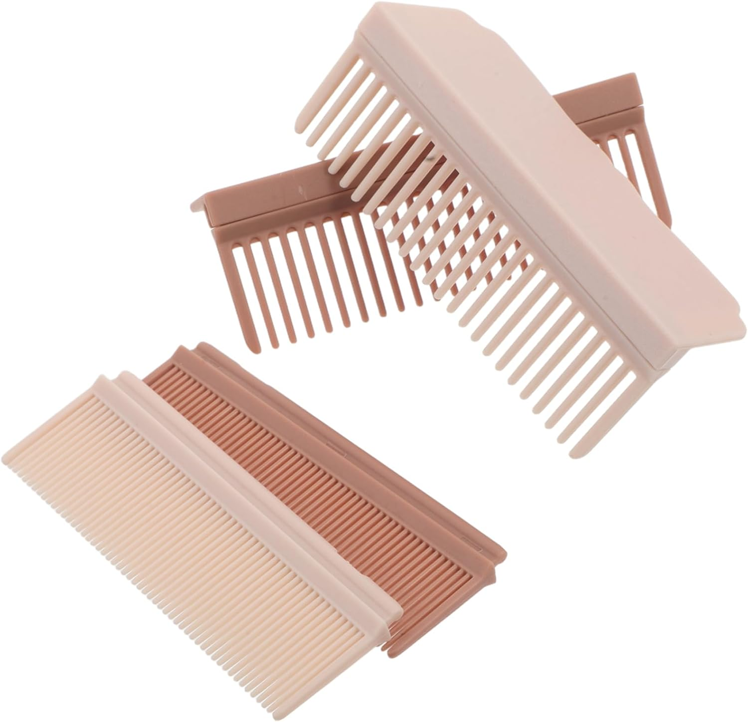 BAZEITFLOW 2Pcs Hairdressing Plywood Hair Straightener Attachment Home Hair Brush Heat-Resistant Comb Clip-On Comb Flat Brush Home Salon Tool Straightener Smoothing Nylon