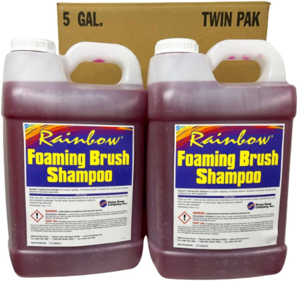 Stone Soap RAINBOW Foaming Brush Shampoo for Self-Service Foaming Brush Application, 2.5 Gallon Two Pack, (5 Gallon Total)
