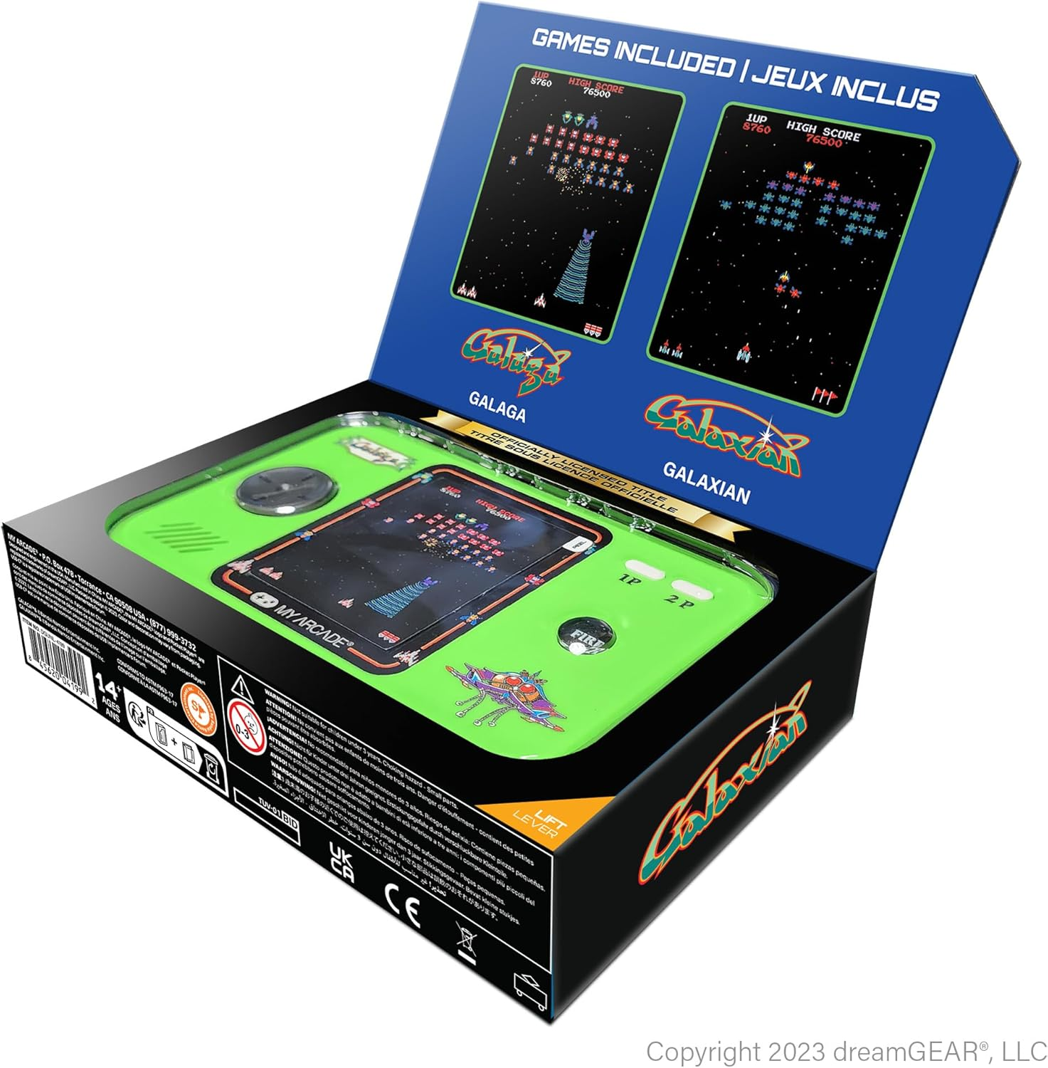 My Arcade DGUNL-4199 Galaga/Galaxian Pocket Player Pro Handheld Portable Gaming System (2 Games in 1) image number 4