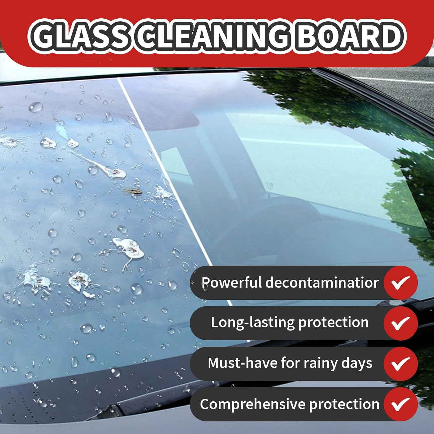 Automotive Oil Film Cleaning Brush, Oil Film Remover for Car Window, Windshield Oil Film Cleaner, Can Improve the Clarity and Visibility of Glass (4.05 Oz) image number 1