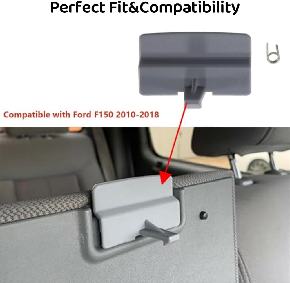 Center Console Jump Seat Lid Latch,Compatible with 2010-2018 Ford F150 F-150,For Bl34-18672A66,Gray ABS Console Latch Replacement image number 1
