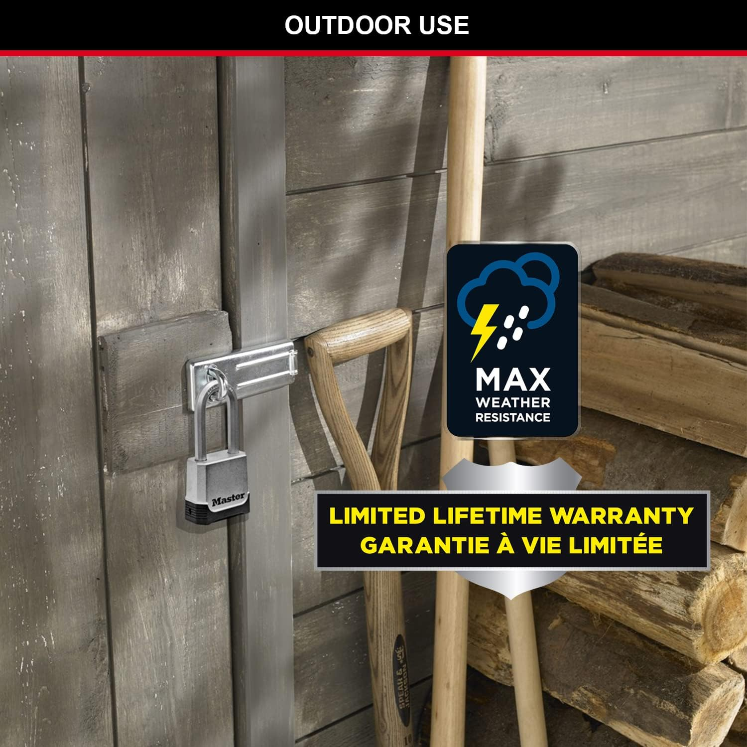 MASTER LOCK Heavy Duty Padlock [Key or Combination] [Zinc] [Xlong Shackle] [Outdoor] M176EURDLH - Best Used for Storage Units, Sheds, Garages, Trailers and More image number 5