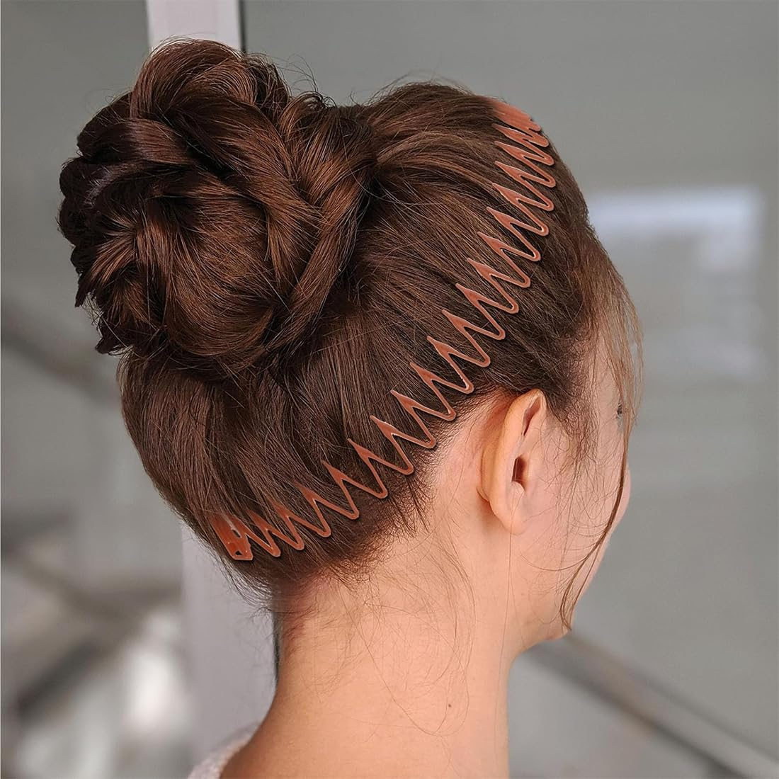 AFCJLTO Pack of 6 Plastic Hair Combs, Fully Circular Stretch, Comb, Flexible Plastic, Stretch Hair Comb, Stretch Comb, Headband Hair Band Holder (Black, White, Brown) image number 3