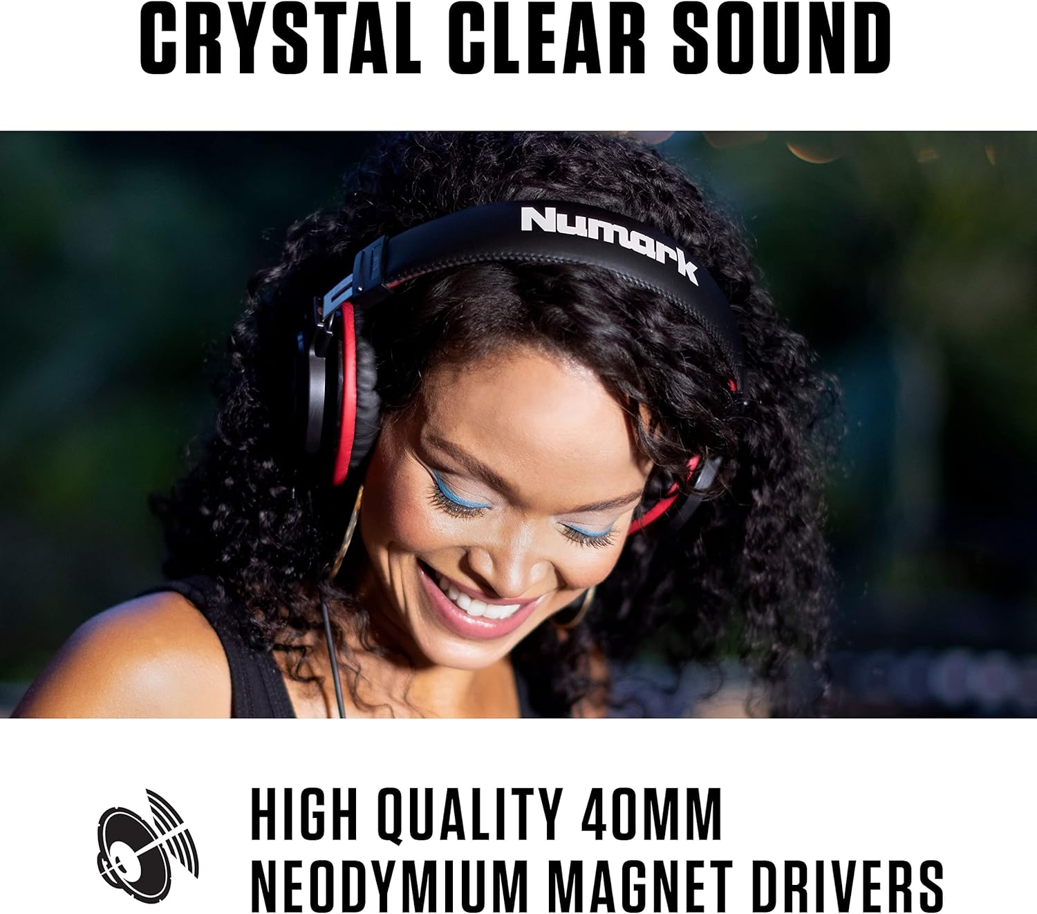 Numark HF175 - DJ Headphones with Closed Back over Ear Design, 40Mm Drivers, Comfortable Ear Pads for Mixing and Dj Monitoring, 3M Cable Included