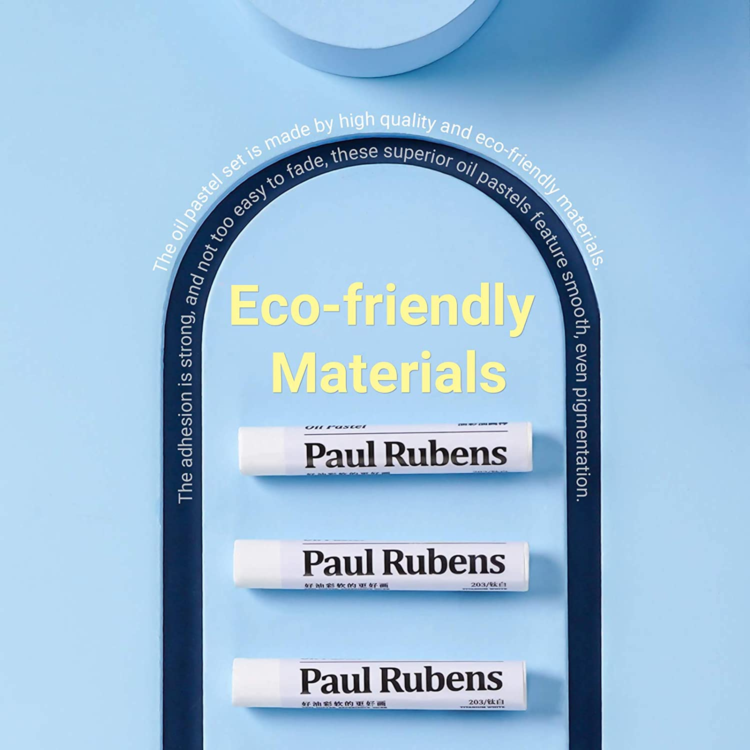 Paul Rubens White Oil Pastels (6-Pack) - Ultra-Soft & Blendable - Perfect for Clouds, Waves, Snow Highlights and Color Mixing - Pastel Sticks for Painting Techniques image number 1