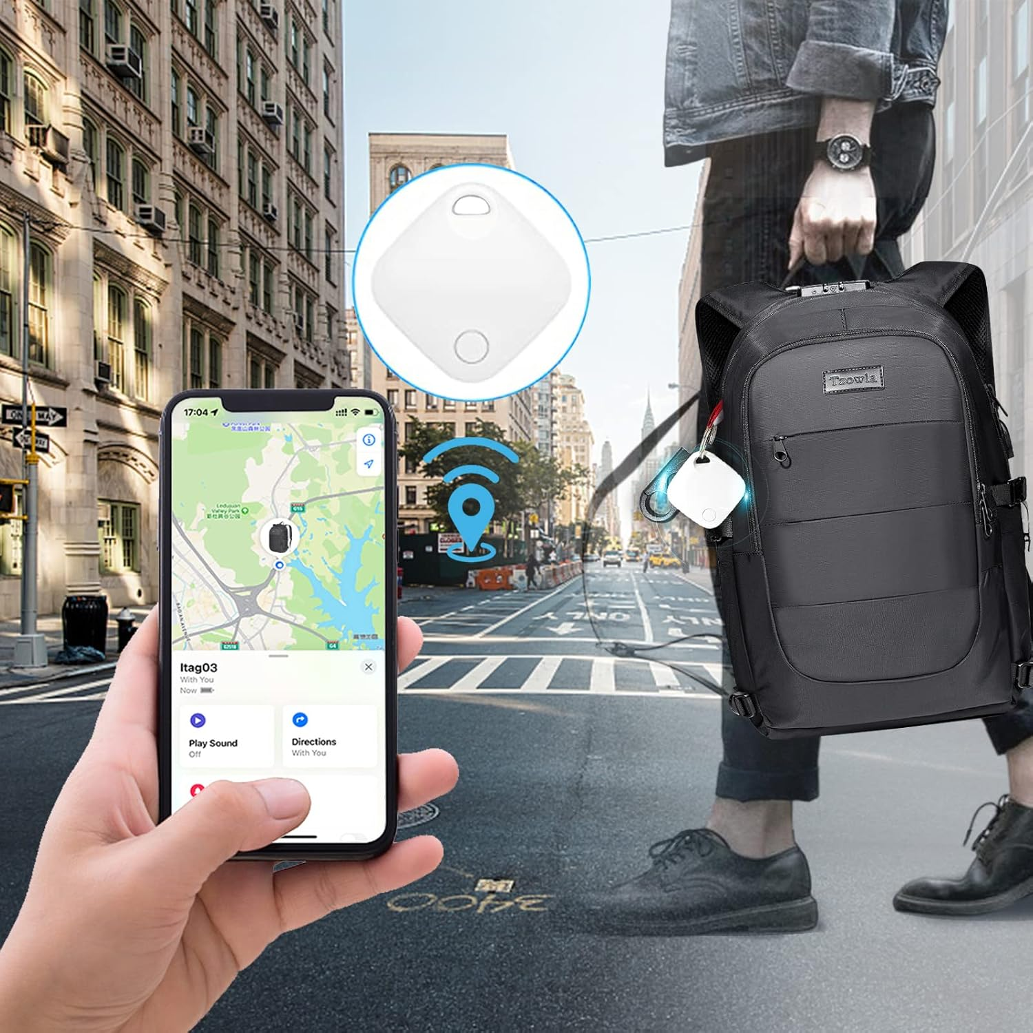 Tzowla 35 Liter anti Theft with Tracker Tag and USB Charging Port Laptop Backpack image number 1