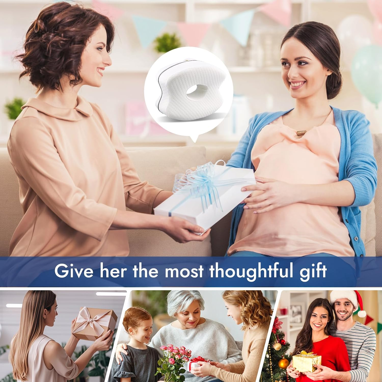 Knee Pillow, Ergonomic Side Sleeper Pillow Memory Foam Knee Pillow Orthopaedic for Leg, Knees, Hip Back and Pregnancy Support, Removable and Washable