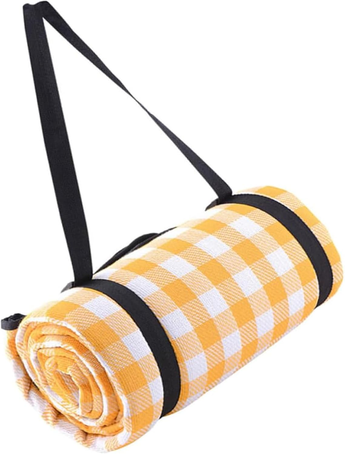 AUTENS 2M X 2M Extra Large Picnic Blanket Use as Outdoor Play Mat, 3-Layer Indoor Couch Throw for Warmth, Family Size, Camping Beach Waterproof Cashmere Rug (Black and White Grid