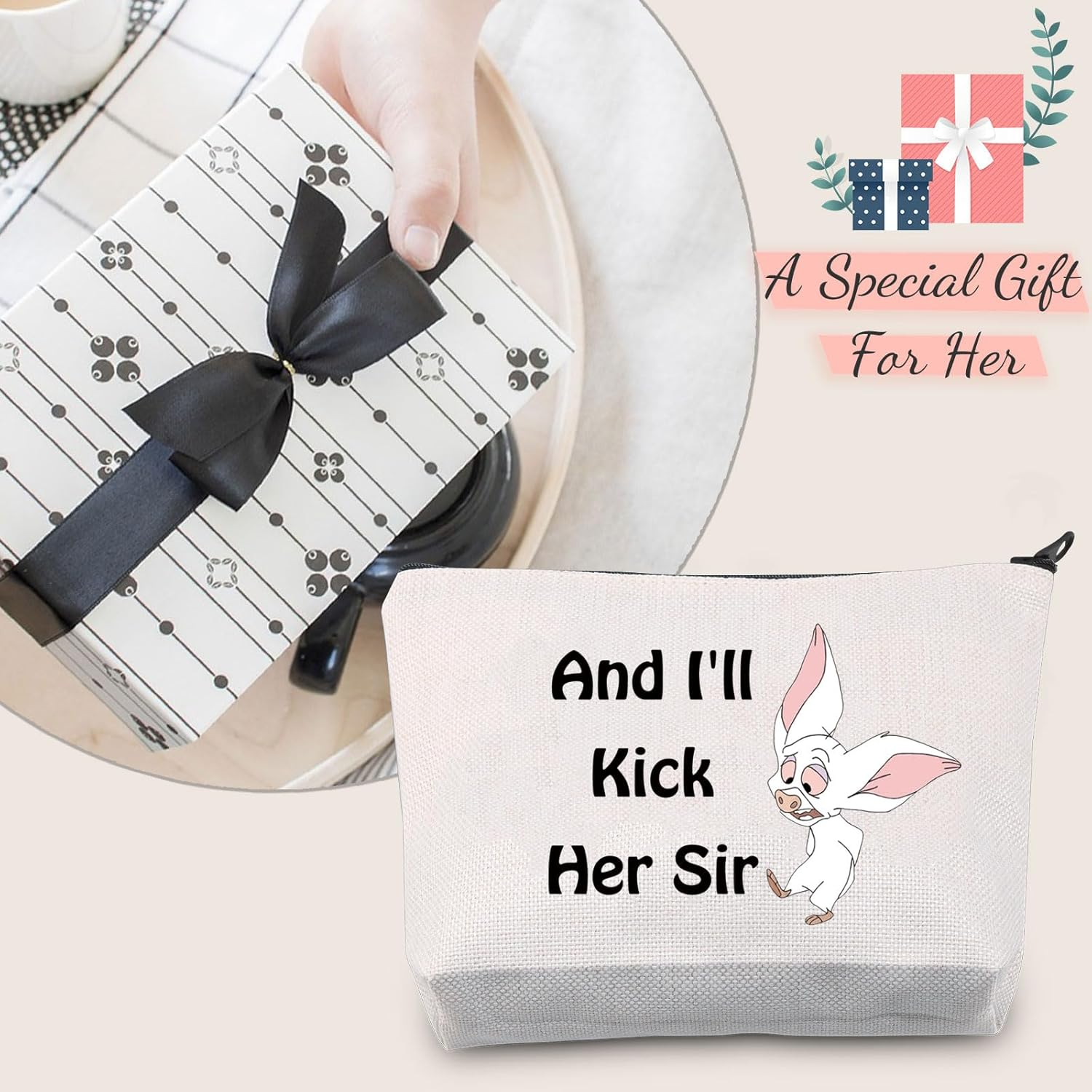 JXGZSO Anastasia Bartok Inspired Cosmetic Bag Anastasia Bartok Movie Lover Gift and I'Ll Kick Her Sir Makeup Bag, and I'Ll Kick Her Sir