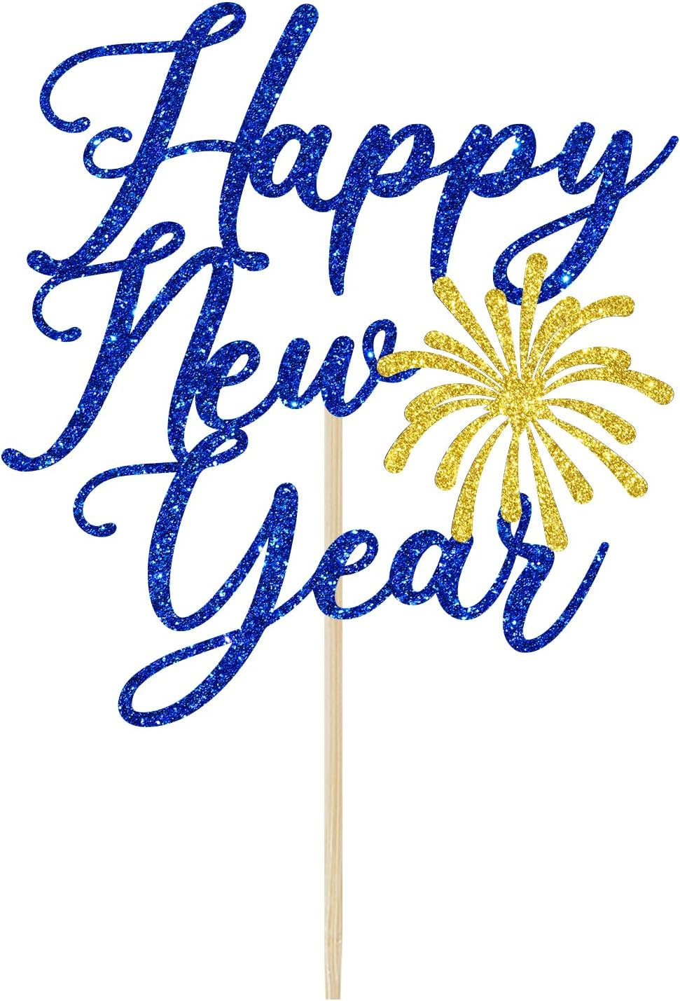 Happy New Year Cake Topper, 2025 Happy New Year Decorations, Hello 2025, Cheers 2025, New Years Eve Party Decorations Supplies, Blue Glitter image number 6