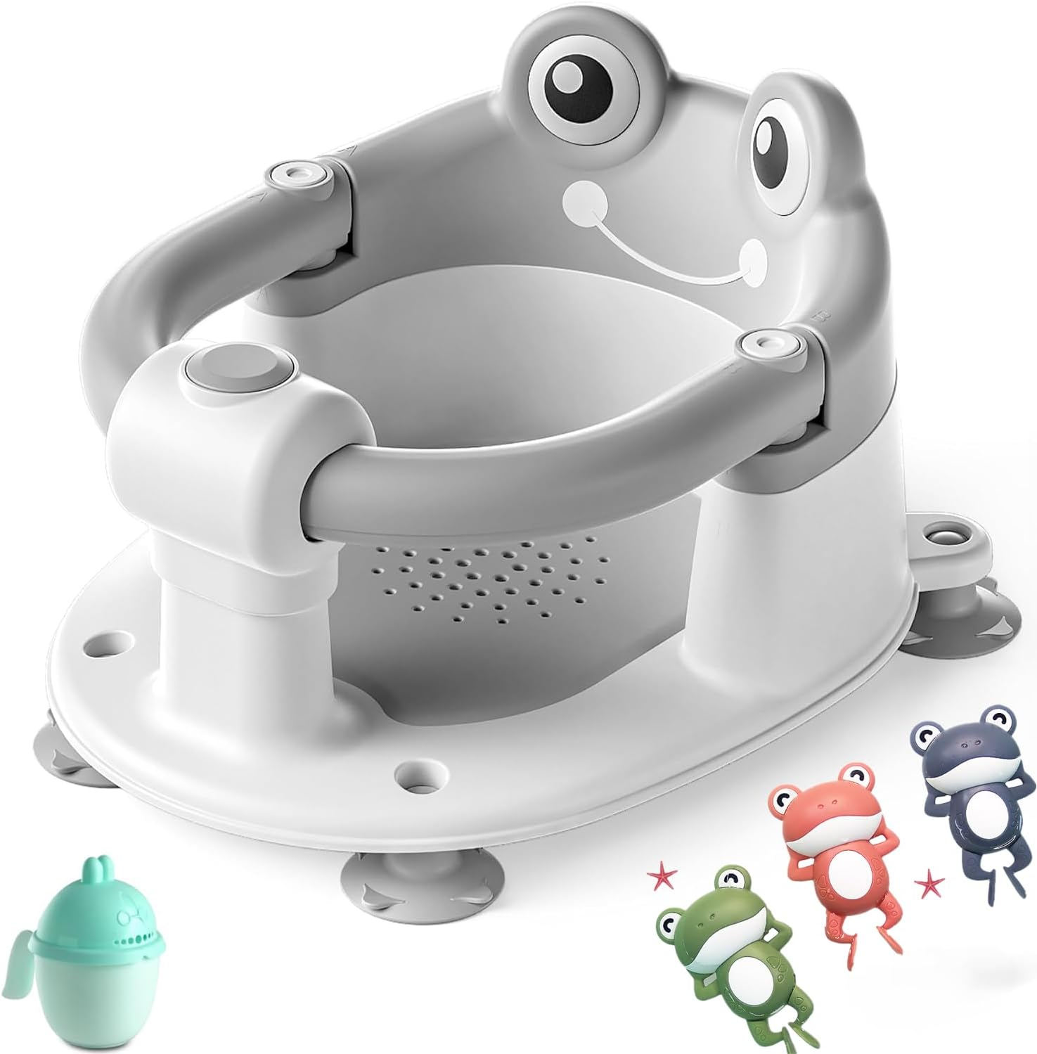 Baby Bath Seat for Babies 6 Months & Up, Non-Slip Toddler Bath Seats for Babies Sitting Up, Safe Infant & Newborn Bathtub Chair with 4 Suction Cups & Soft Cushion for Shower (Green)