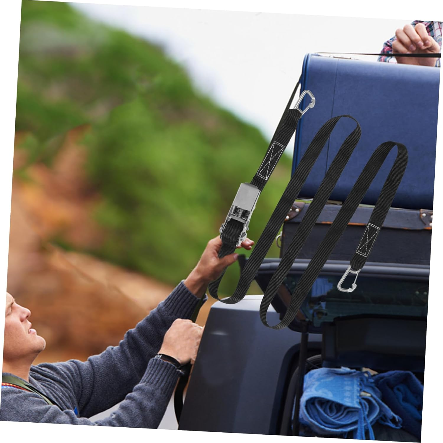 Veemoon Adjustable Luggage Strap for Suitcases Travel Packing with Outdoor Fixing Strap with Blank Tag for Easy Identification And image number 2