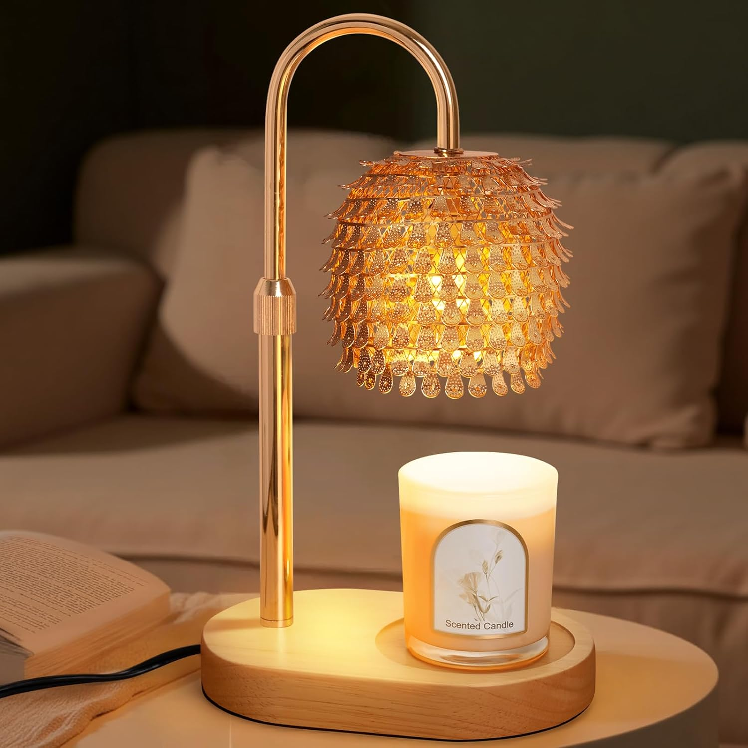 SHARE&CARE Candle Warmer Lamp with Timer Dimmable, Adjustable Height, House Warming Gifts New Home Room Decor, Birthday Gifts for Women Mom, Wax Warmer Lamp for Jar Candles image number 3