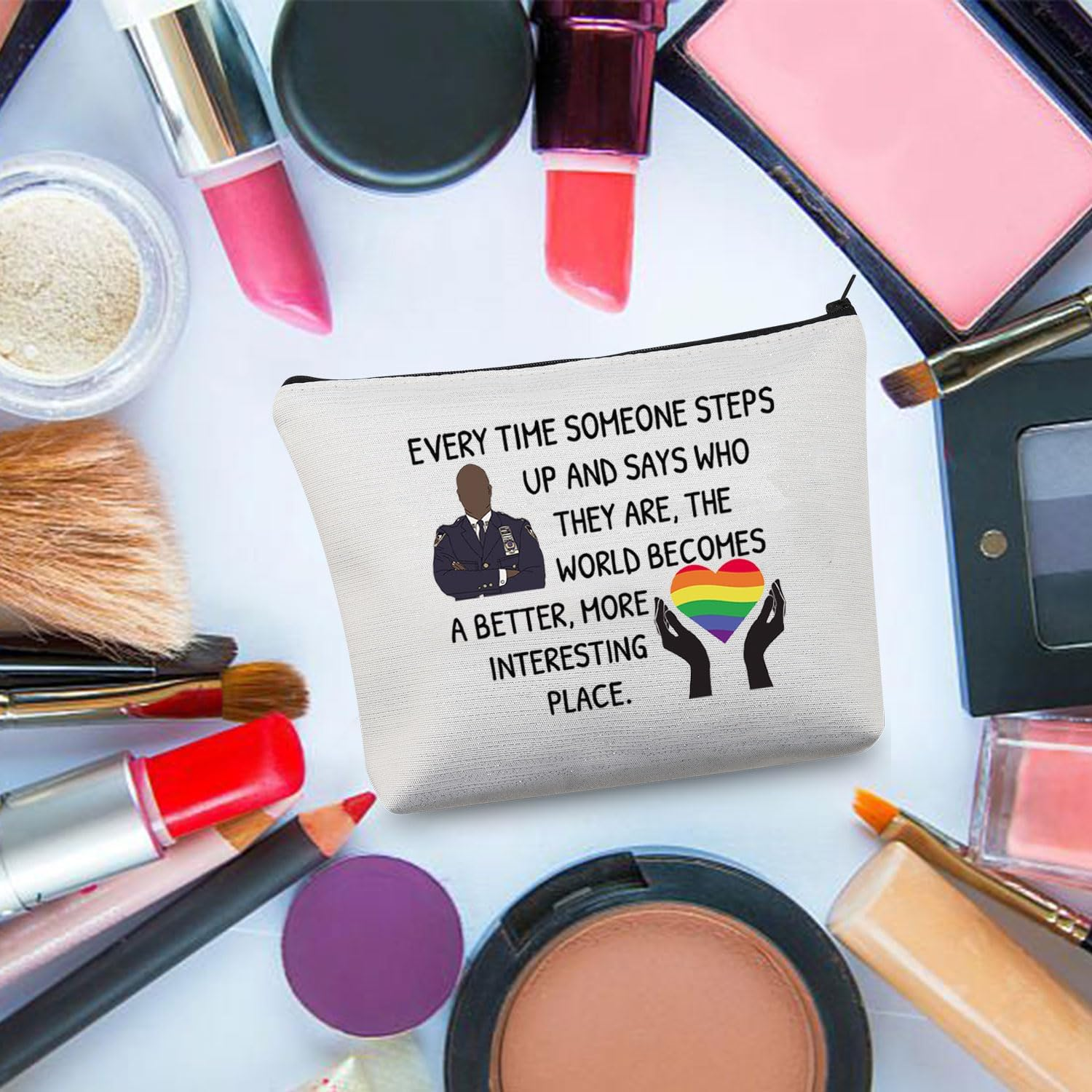 PLITI Brooklyn Makeup Bag Brooklyn Inspired Gift Nine-N Fan Gift Captain Bucky Inspired LGBTQ Gift 99TH TV Show Merchandise, Every Interesting Placeu, Fashion image number 4