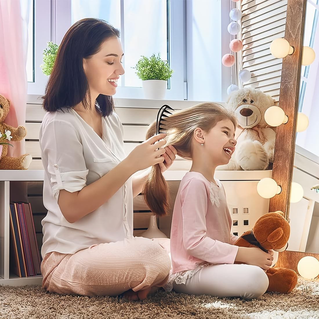 3 X Professional Hairdressing Comb, Wide Comb, Double Sided Wide Coarse Tooth Comb, Antistatic Retro Wide Tooth Comb Hair Comb Styling Hair Combs for Curly Wet Long Hair image number 5