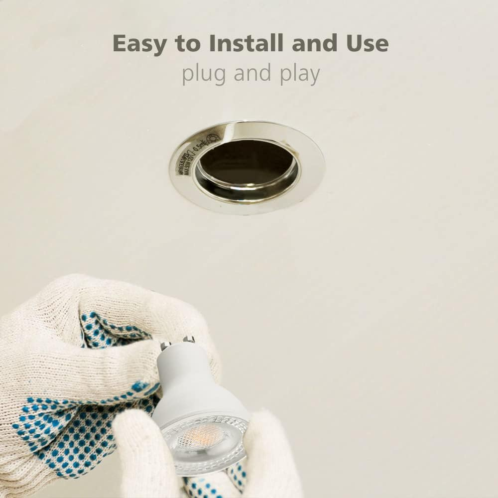 FTL GU10 LED Bulbs 3000K Warm White Dimmable, 60W Halogen Replacement 6W 600LM, 40 Degree Spot Track Light Bulbs, Recessed Ceiling Light Bulb, 6-Pack image number 2