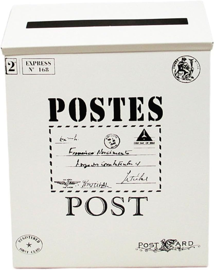 Generic Vintage Wall Mounted Mailbox with Newspaper Slot for Outdoor Use, Beige image number 1