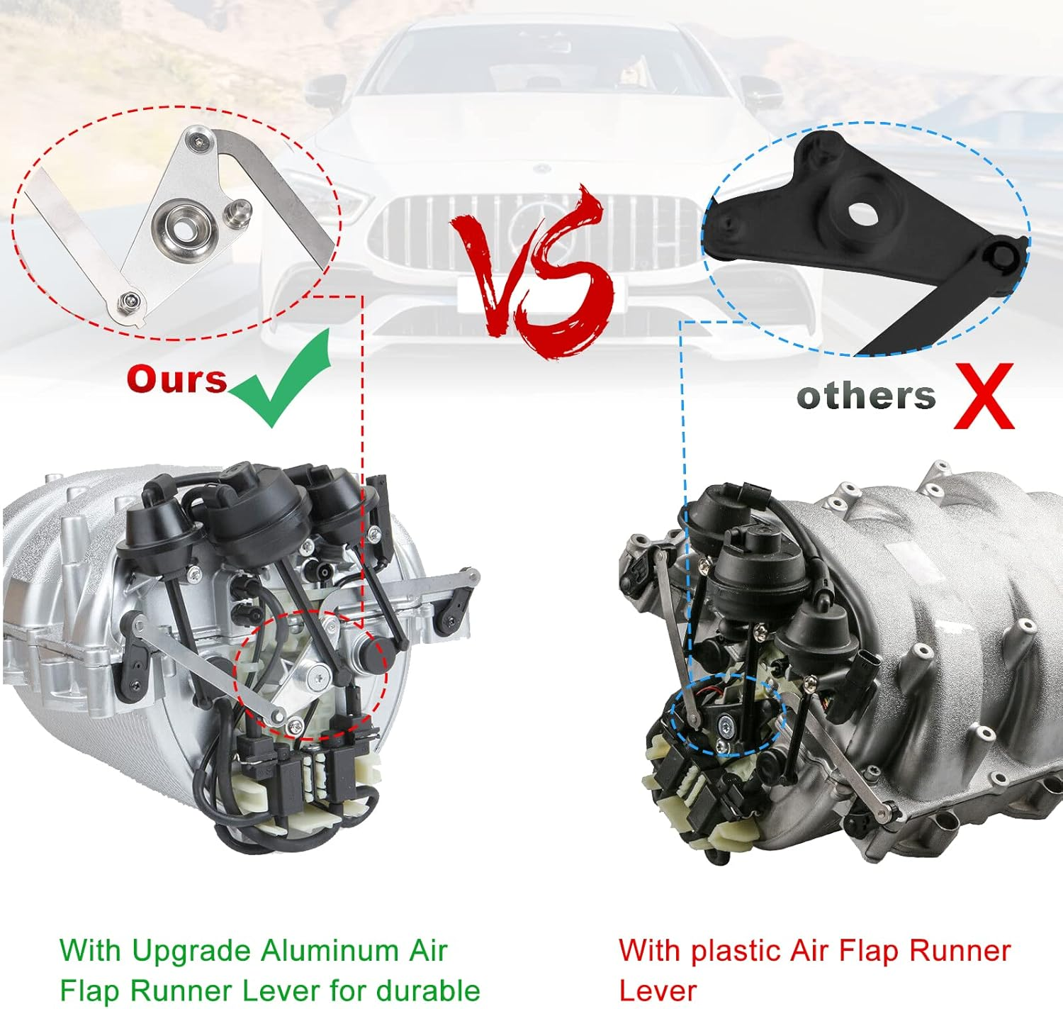 3Mirrors Intake Manifold Swirl Air Flap Runner Repair Kit Compatible with Mercedes Benz M272 2721402401 V6 Engine M273 273140070164 V8 Engines image number 2