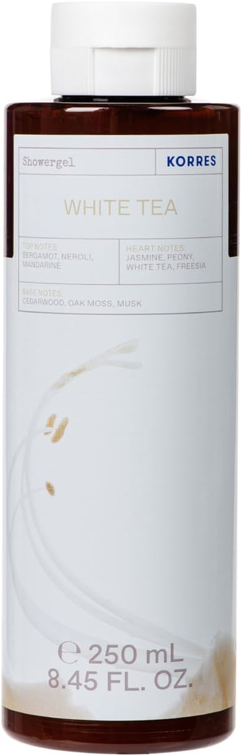KORRES White Tea Revitalising Shower Gel for Women with Active Aloe Vera, Dermatologically Tested, Vegan, 250 Ml