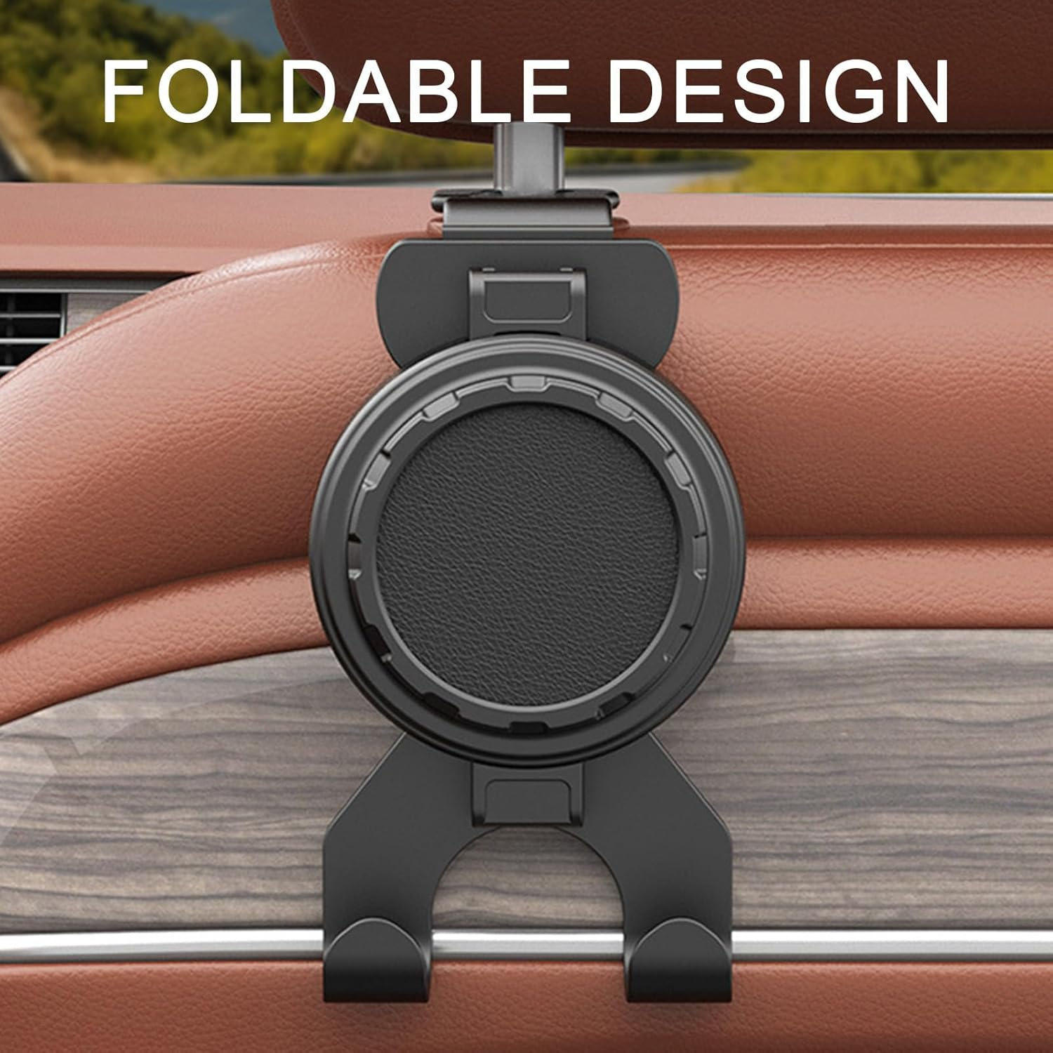 Rissunkv Back Seat Cup Holders for Cars,Automotive Storage Accessories | Car Back Seat Cup Holder Headrest Hook - for Travel Truck Cell Phones Keys Beverage Bottle image number 1