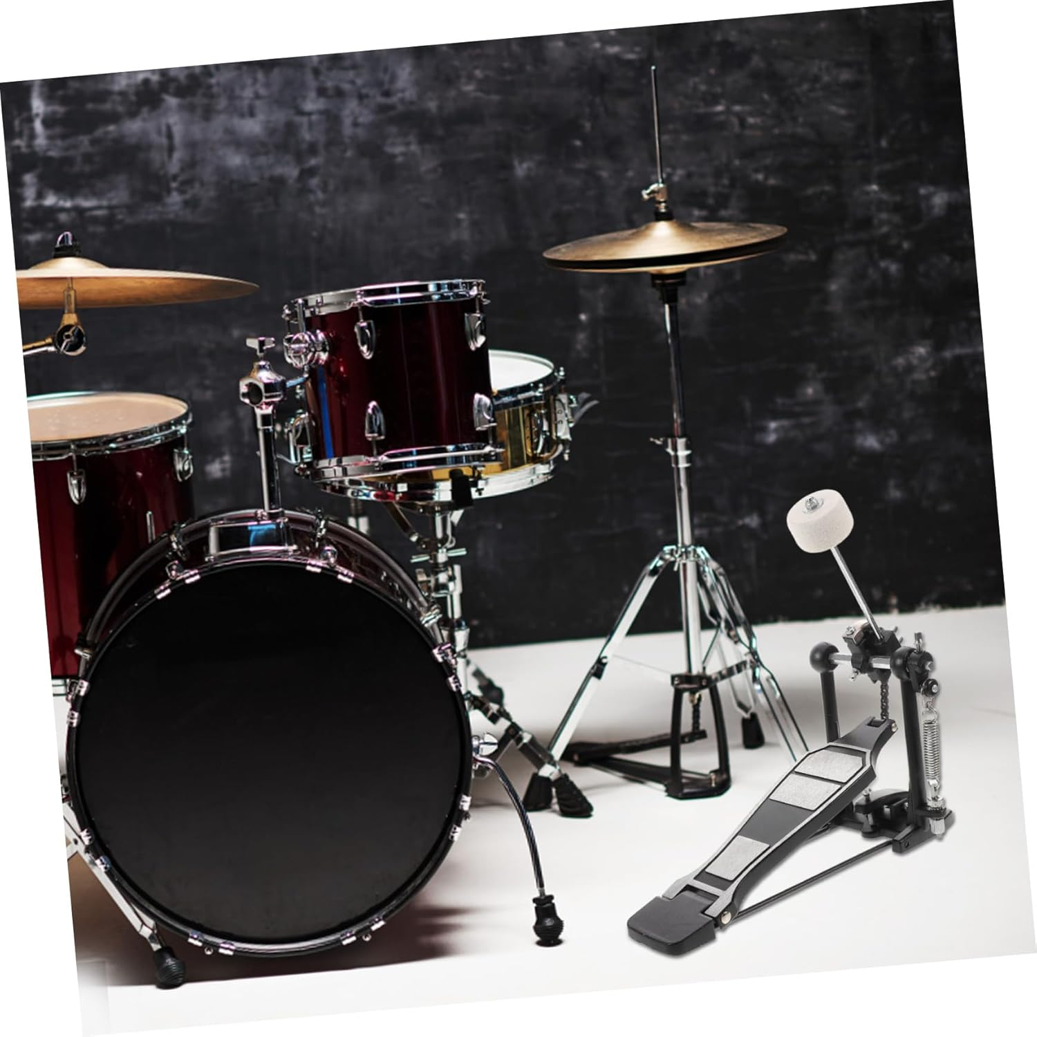 Vaguelly Aluminum Alloy Bass Drum Kick Pedal with Dense Felt Construction Compact Design for Efficient Performance for Jazz and Acoustic Drumming image number 1