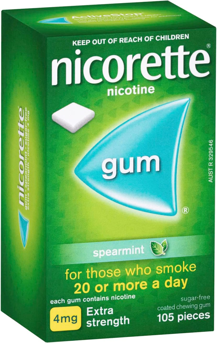 Nicorette Quit Smoking Extra Strength Nicotine Gum Spearmint 105 Pack image number 4