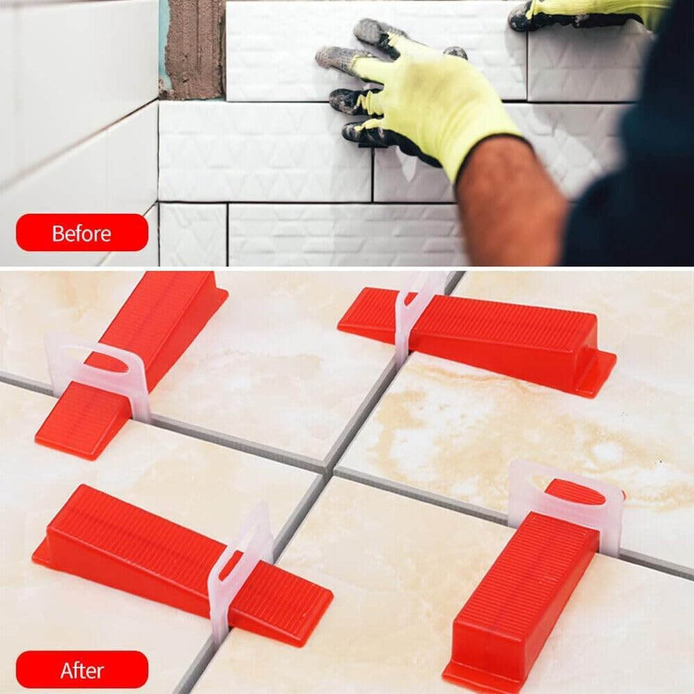 Leona Co Tile Leveling System Tile Leveling Spacer Clips/Reusable Wedges Tile Leveler Tool for Ceramic Tile and Stone Installation (500 X Clips (2Mm)) image number 2