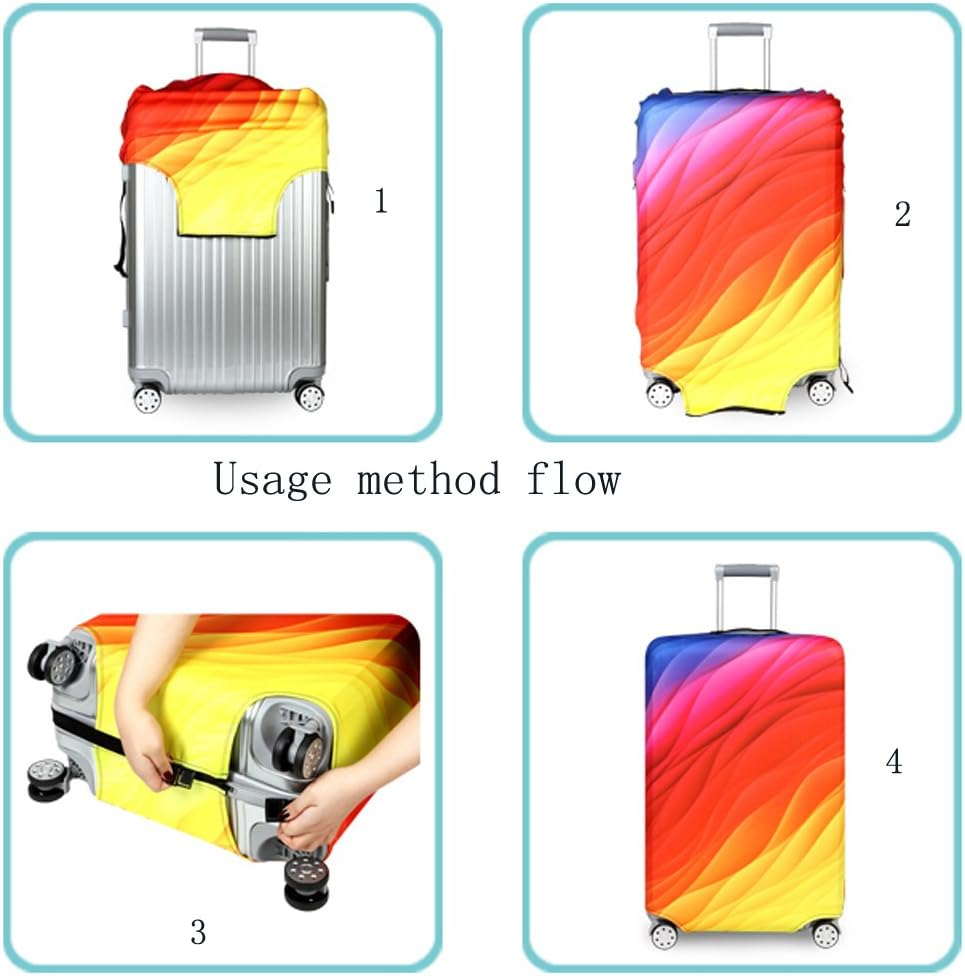 Travel Suitcase Protector Zipper Suitcase Cover Washable Print Luggage Cover 18-32 Inch image number 4