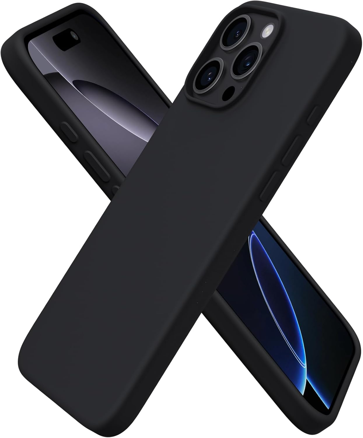 ORNARTO Compatible with Iphone 16 Pro Max Case 6.9", Slim Liquid Silicone 3 Layers Soft Gel Rubber Shockproof Protective Case with Anti-Scratch Microfiber Lining-Chalk Pink