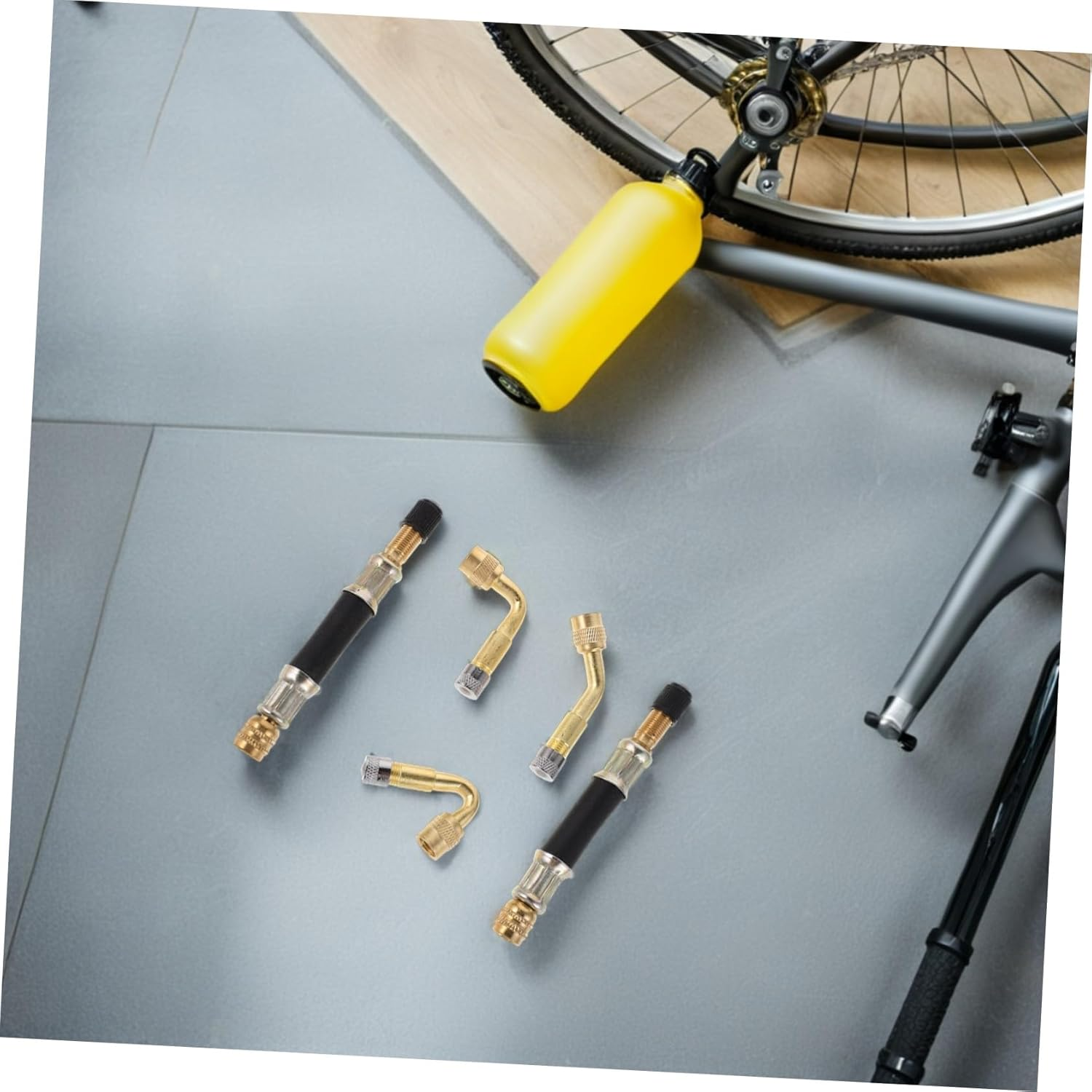 UKCOCO Metal Bike Tire Inflator Adapter with Leakproof Valve Extension Rod Pump Nozzle Kit for Road Bikes Scooters Tubeless Tires Easy Quick Assembly and Extended Reach for Reach image number 6