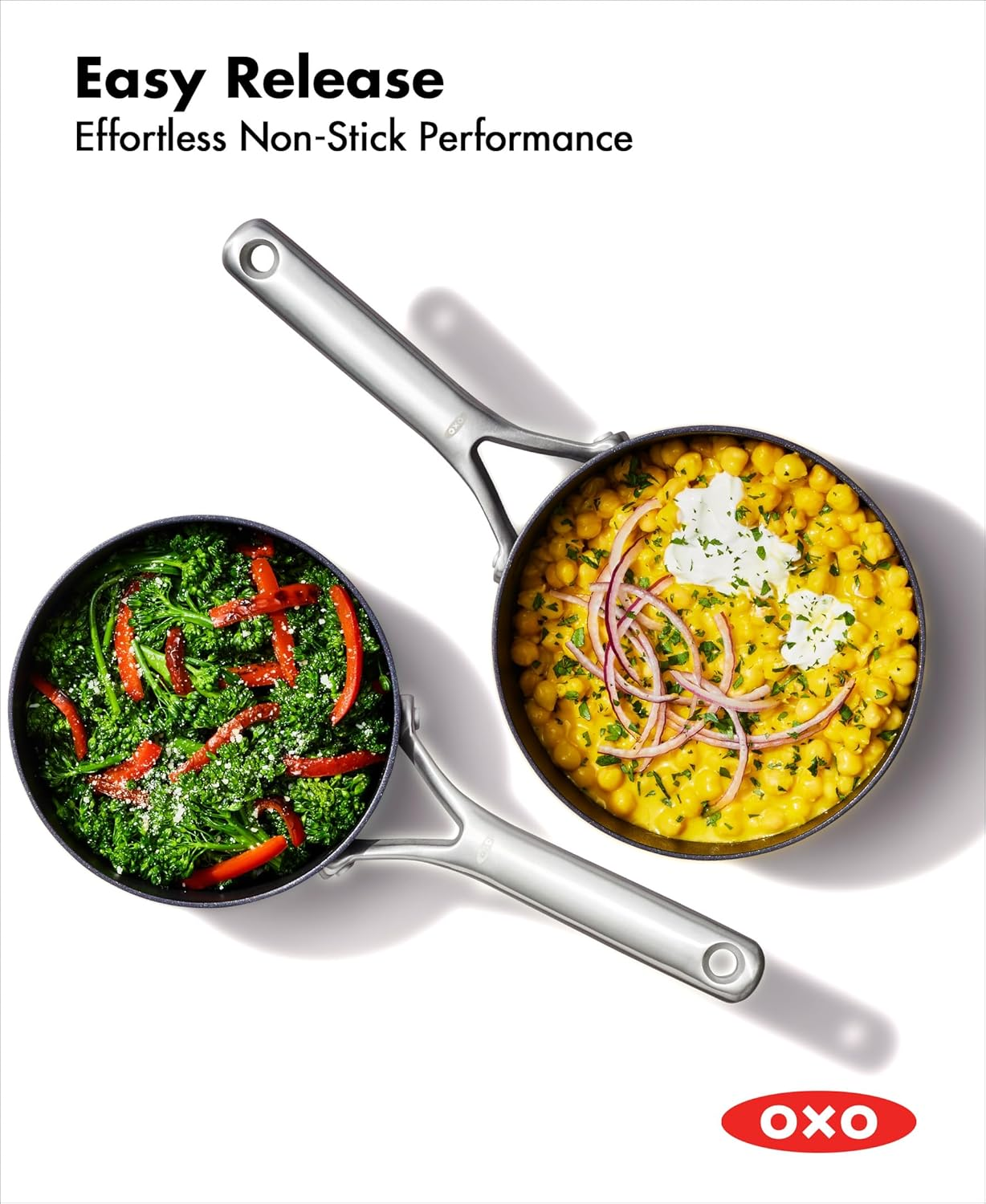 OXO Professional Pfas-Free Non Stick Hard Anodized Induction Suitable, 4-Piece Saucepan Set, 1.7QT and 2.3QT, Black image number 2