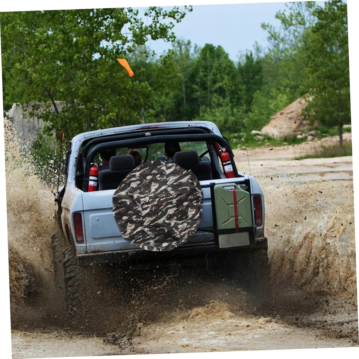 ASAKKURA Camo Spare Tire Cover Oxford Cloth Wheel Protector for Rv SUV and Truck and Easy to Install Fit for Tires Stylish Camouflage Design for Travel and Camping image number 6