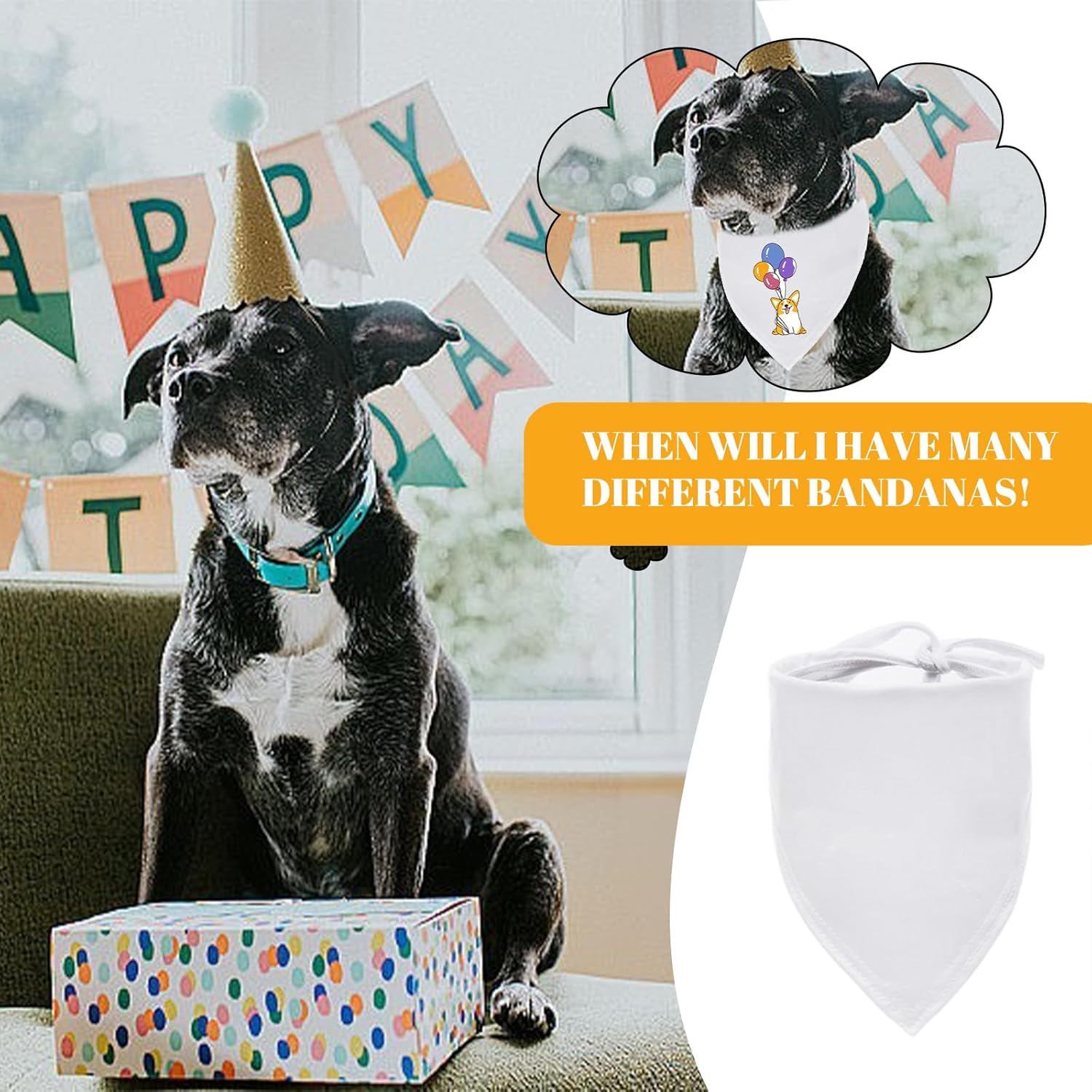 Blank Dog Bandanas, 36 Pack Solid Pet Triangle Scarf, White, DIY Triangle Dog Bandanas for Small, Medium and Large Dogs - 24Pcs image number 6