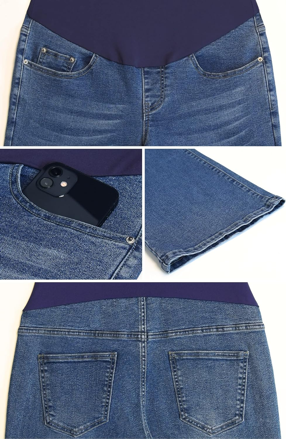 GLAMIX Women'S Maternity Active Pants over the Belly Workout Leggings Pregnancy Yoga Tights Pants image number 2