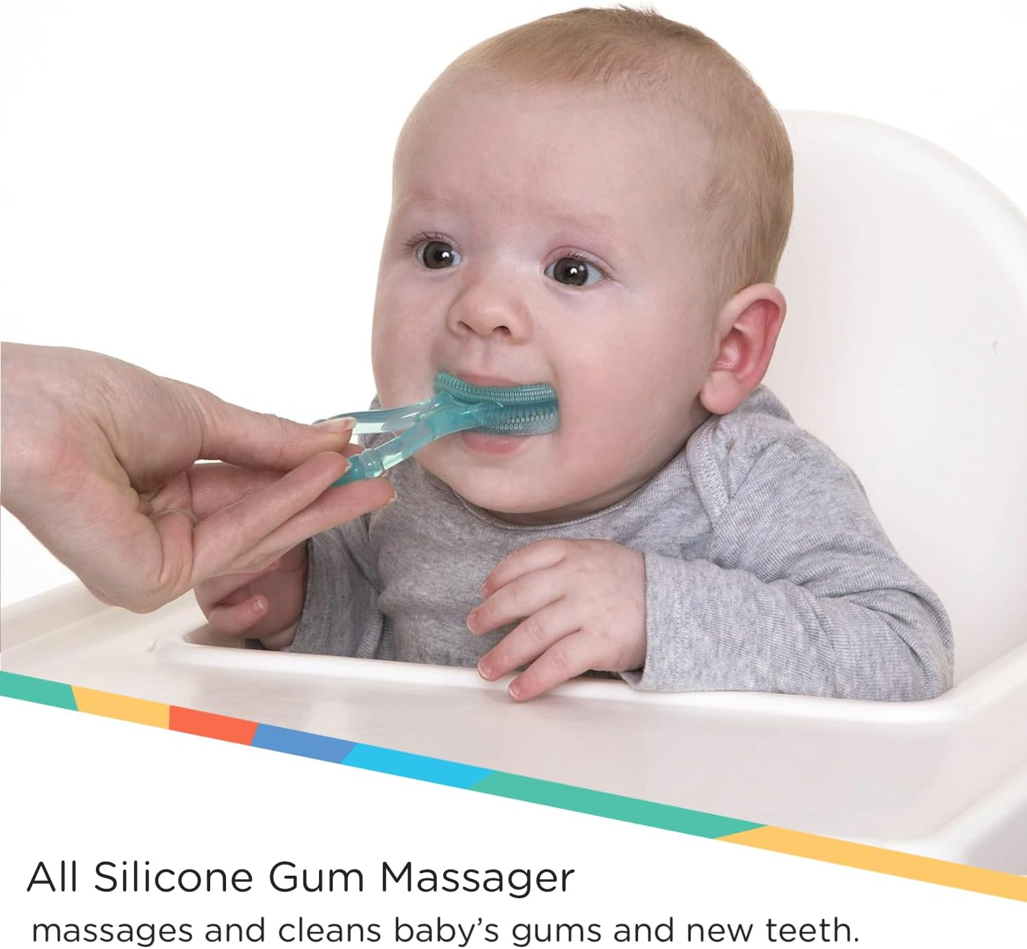 Nuby Soft Silicone Gum Massager with Hygienic Case, 2-Pack, 3 M+ image number 2