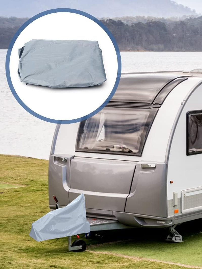 Caravan Hitch Cover Universal Trailer Jack Cover Waterproof Dust-Proof Tow Hitch Protection Cover Breathable Heavy-Duty Tow Hitch Cover for Caravans Motorhomes Trailer(Grey) image number 6