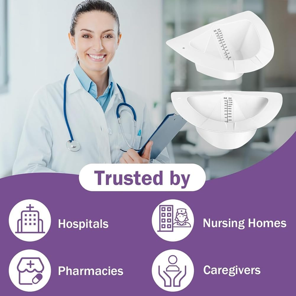 10Pcs Urine Hats for Toilets Urine Collection Hats Toilet Hats Urine Cups Pee Cup Urine Collector for Women,40Oz/1200Cc image number 5