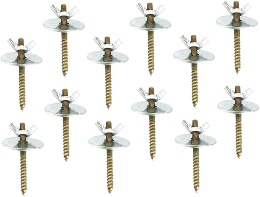 THJOPOKEEL 12 Set Bird Cage Feeder Stand Perches Accessories Hardware - 12Pcs Wing Nut 12Pcs Set Screw and 12Pcs Flat Washer Hamster Board Pole Fixing Breeding Box Screws