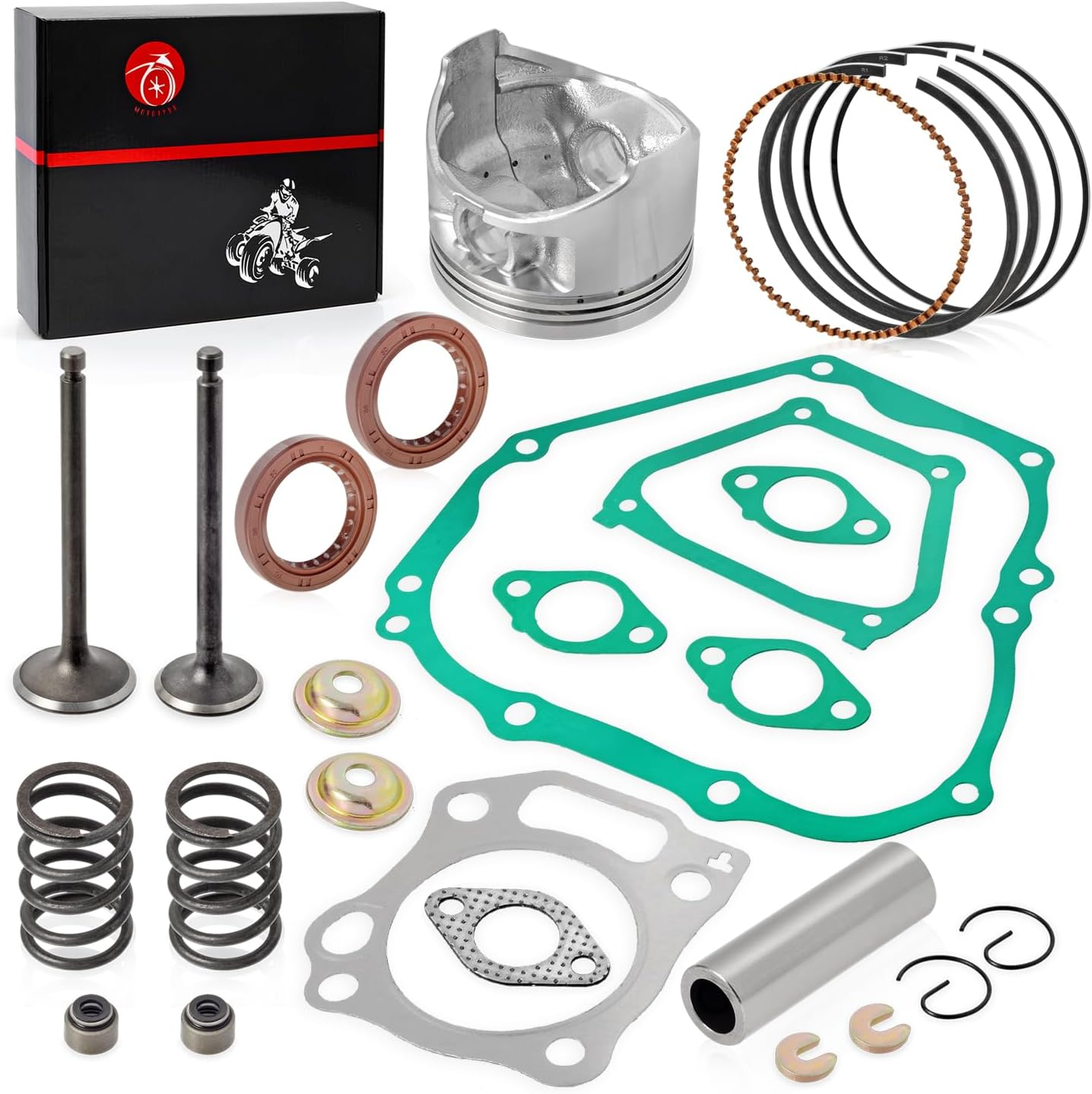 Engine Top End Rebuild Kit Oversize 0.5Mm Piston & Ring Intake Exhaust Valve & Seal SPRING Gasket Seal for YAMAHA Golf Cart G11 G16 G20 a 1996-2002 image number 1