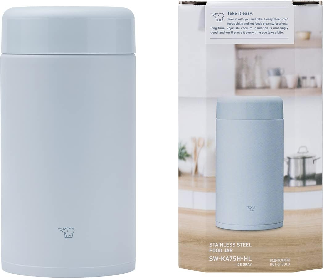 Zojirushi SW-KA75 H Stainless Steel Lunch Jar 25 Oz Ice Gray image number 2