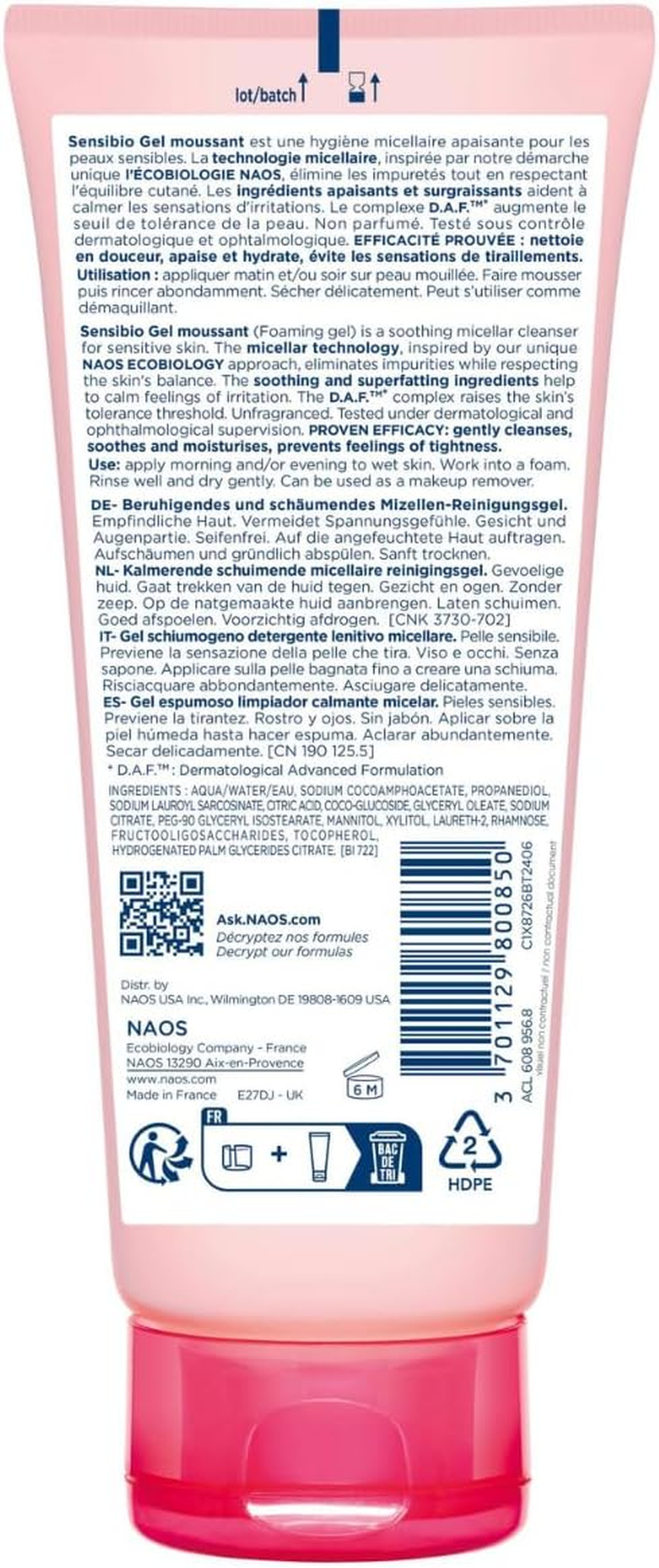 Bioderma Sensibio Gel Moussant Cleansing Gel 100 Ml image number 1