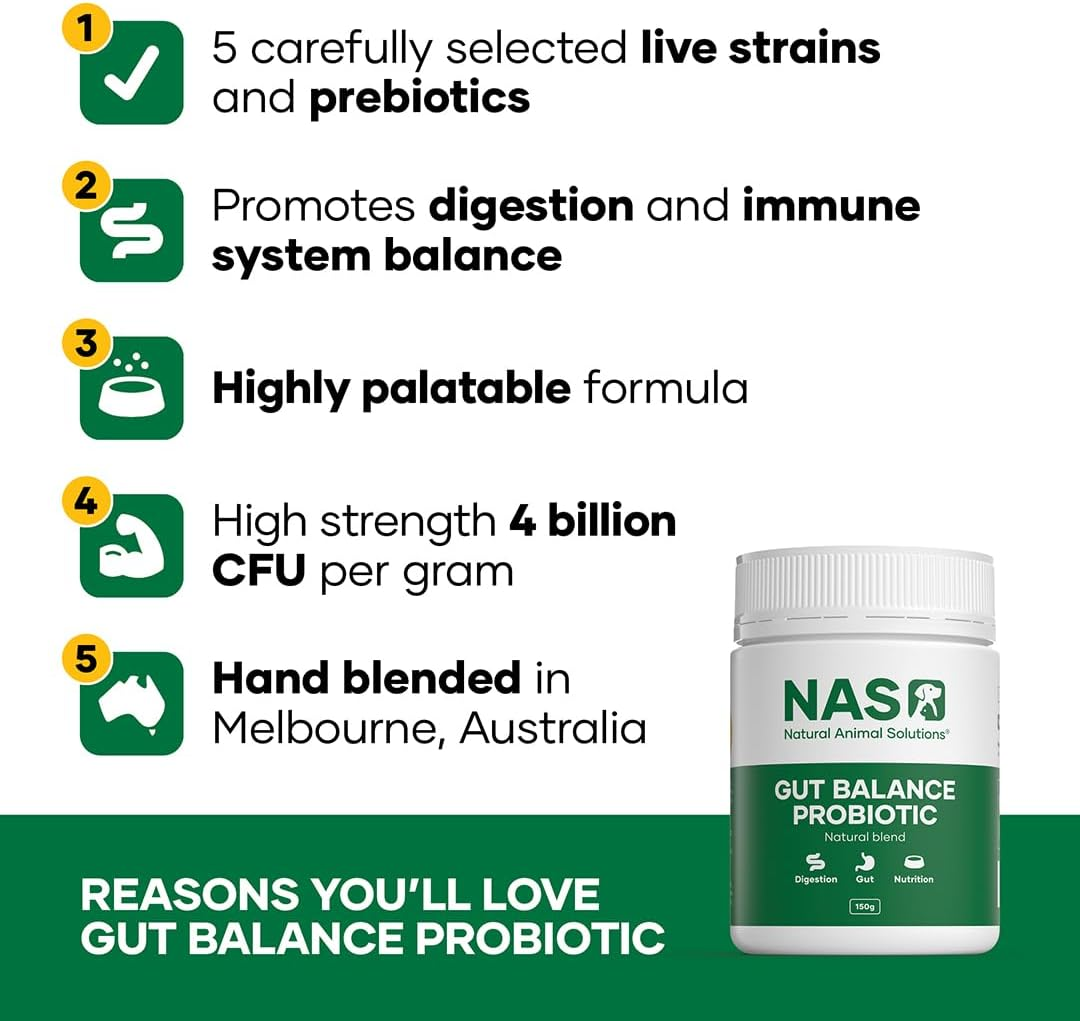 Natural Animal Solutions Probiotics for Dogs and Cats. Dog Probiotics for Digestive Health, Support Cat and Dog Gut Health & Immunity Health,150G image number 2