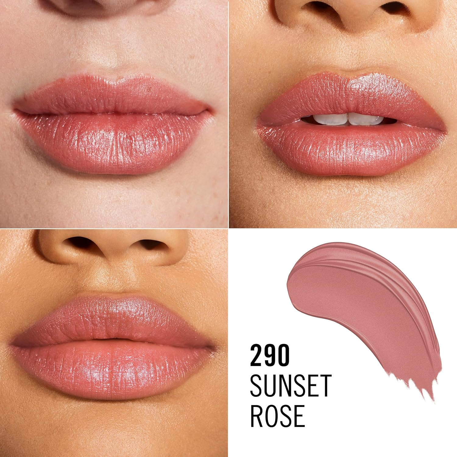 Rimmel Lasting Finish, 290 Sunset Rose, Satin Lipstick, Long-Lasting, Satin Finish, Rich Colour, Moisturising, Vegan Formula image number 5